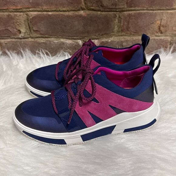 FITFLOP Blue & Pink Carita Lace-Up Sneakers Size 6 NEW - Picture 3 of 8